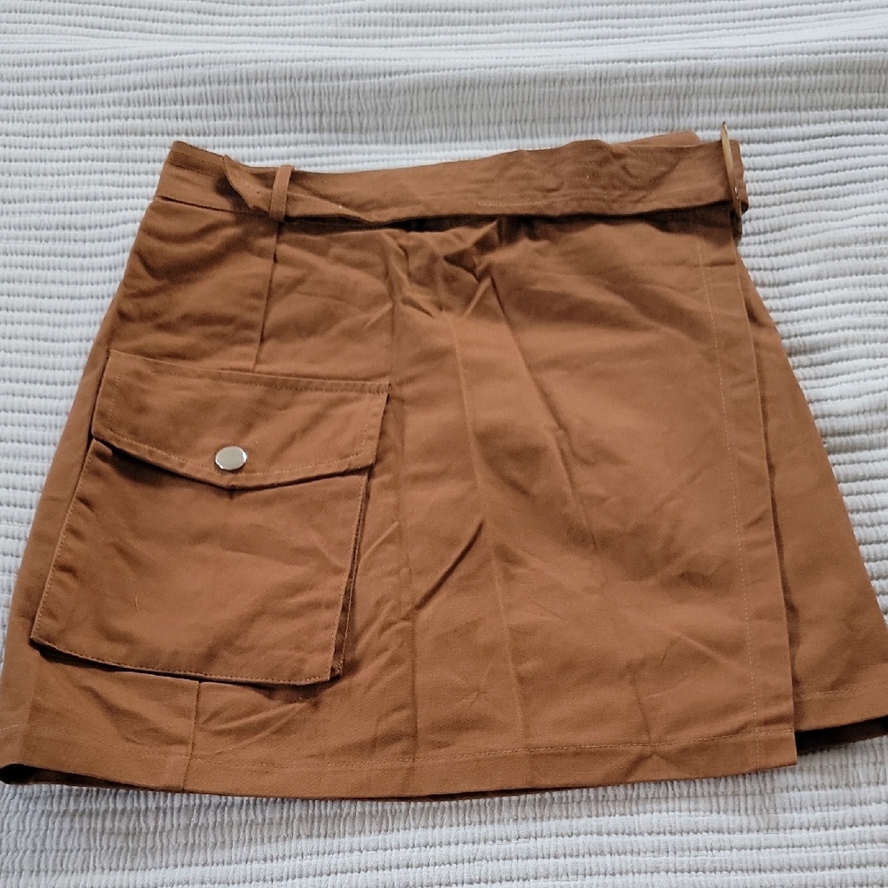 Nasty Gal Brown Mini Skirt with Pocket